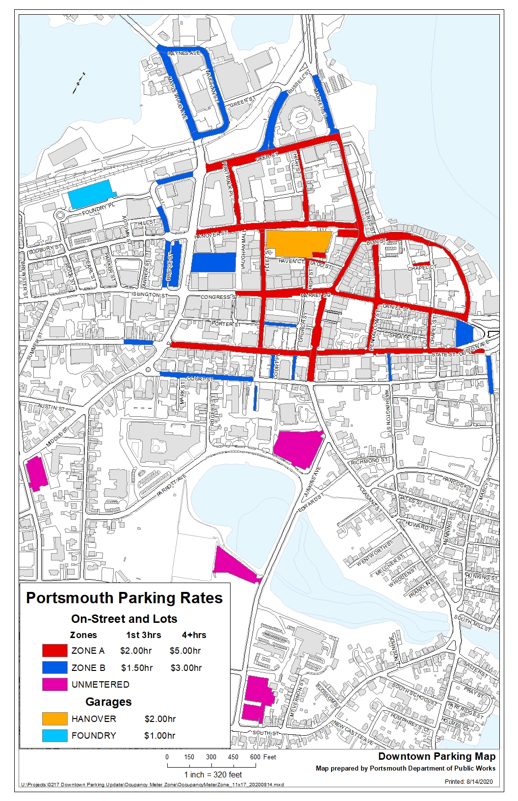 Map Of Downtown Portsmouth Nh Agathe Laetitia   S P Zone Map 8.17.20 